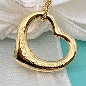Tiffany & Co. Elsa Peretti Open Heart Pendant in 18k Gold - 16" Necklace